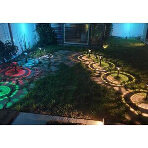 Bright Solar Pathway Lights 6 Pack,Color Changing+Warm White LED Solar Lights